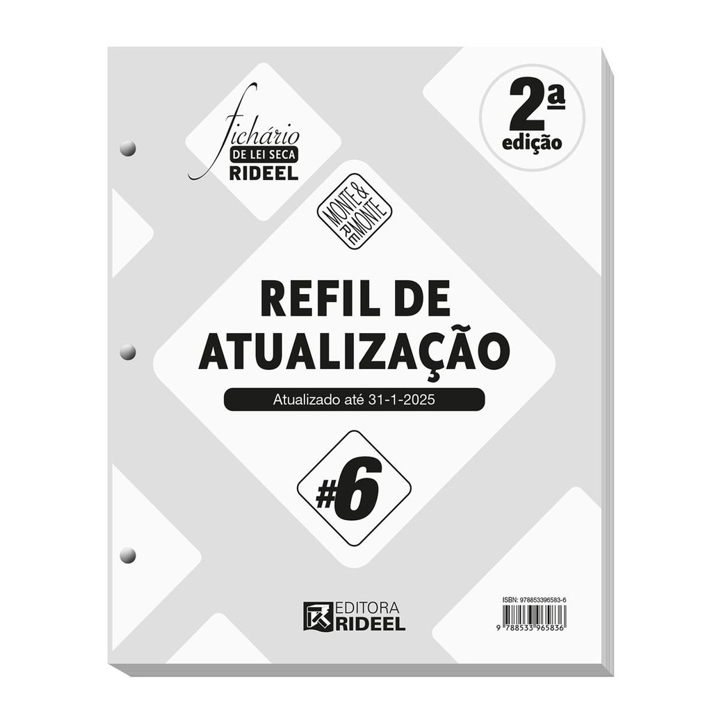 Refil de Atualização #6 - Fichário de Lei Seca Rideel – Monte & Remonte (Capa Preta)