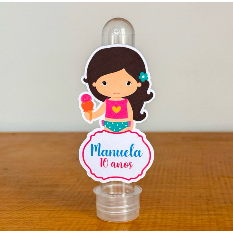 Apliques para Tubetes POOL PARTY MENINA / Tags com Nome / Personalizados para Lembrancinhas de Aniversário Infantil