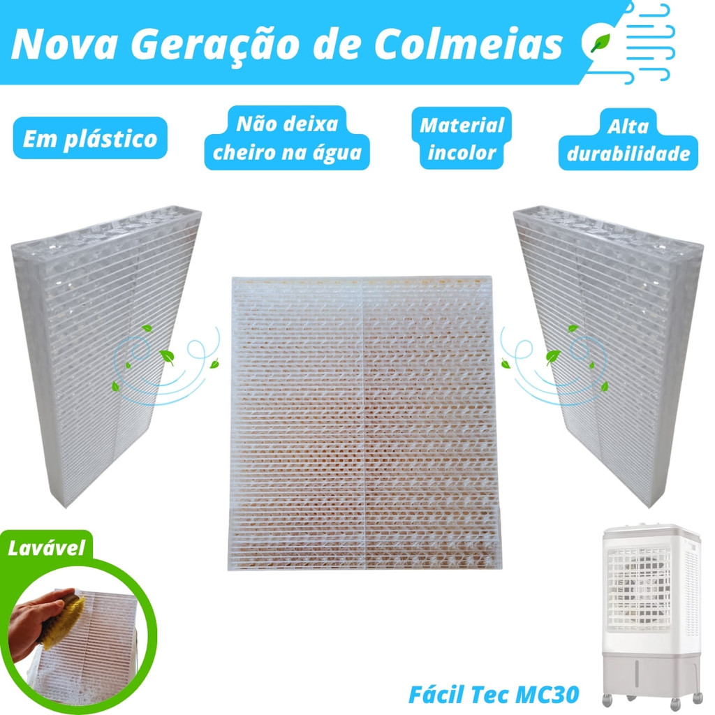 Colmeia Plástica Lavável para Climatizador - Fácil Tec MC30