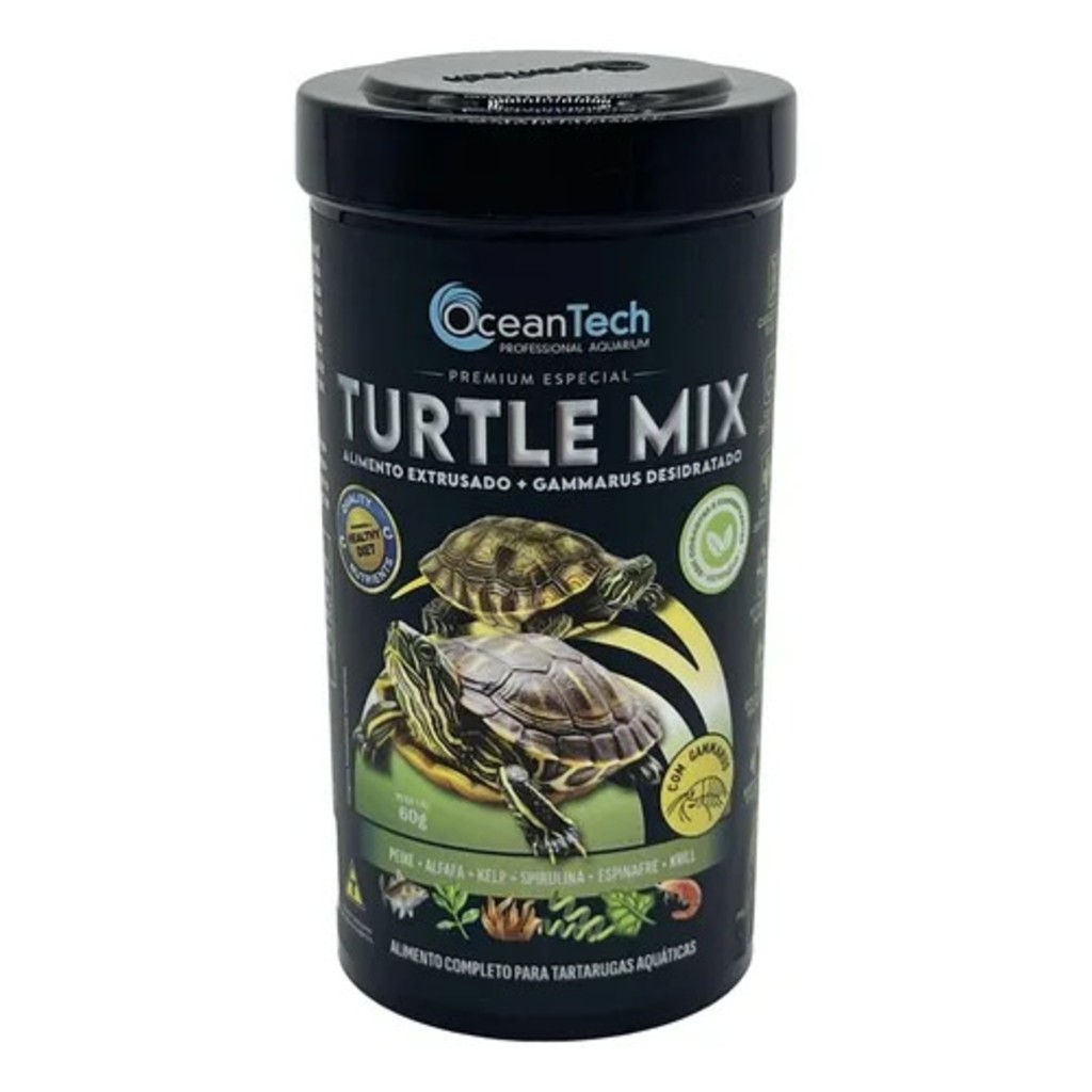 Ração Ocean Tech Turtle Mix 60g Para Tartarugas Aquáticas