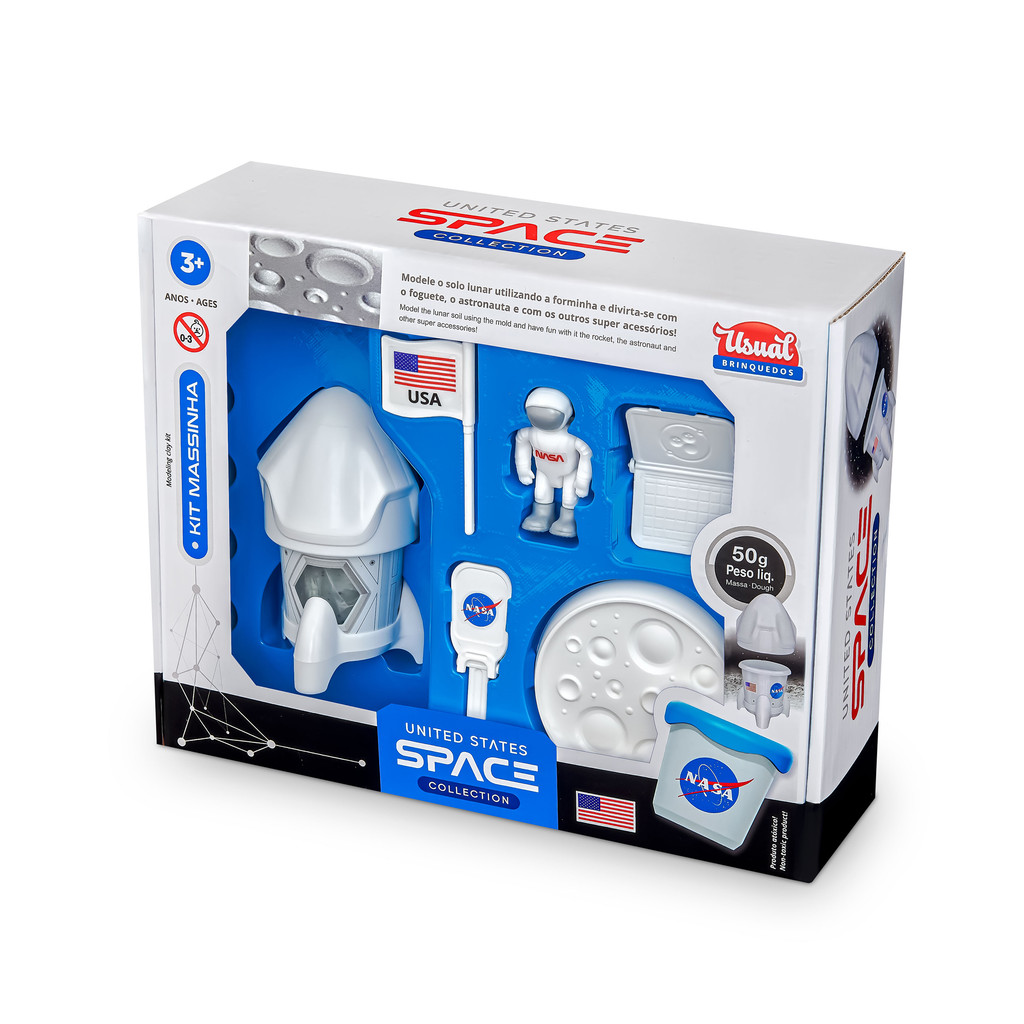 Kit Infantil Menino Massinha Nasa Foguete e Acessorios