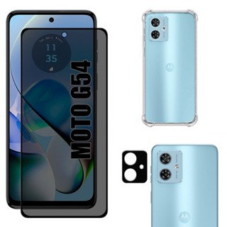 Kit Para Moto G54 5g | Película de Privacidade 3D - Capa Anti Shock - Película da Câmera 3D em Oferta na Shopee