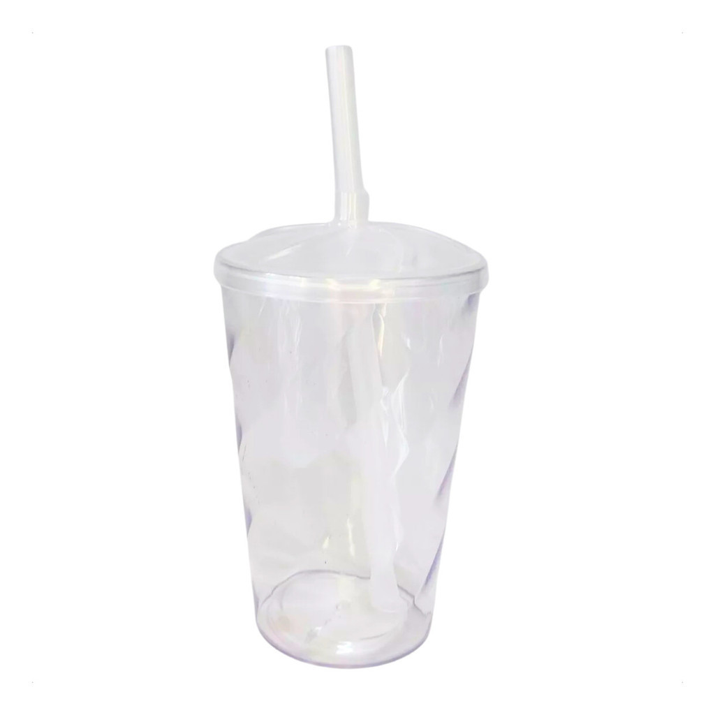 Kit 10 Copos Twister 300ml Liso Tampa Canudo Atacado Varejo Balada Aniversário Brinde Lembrancinha