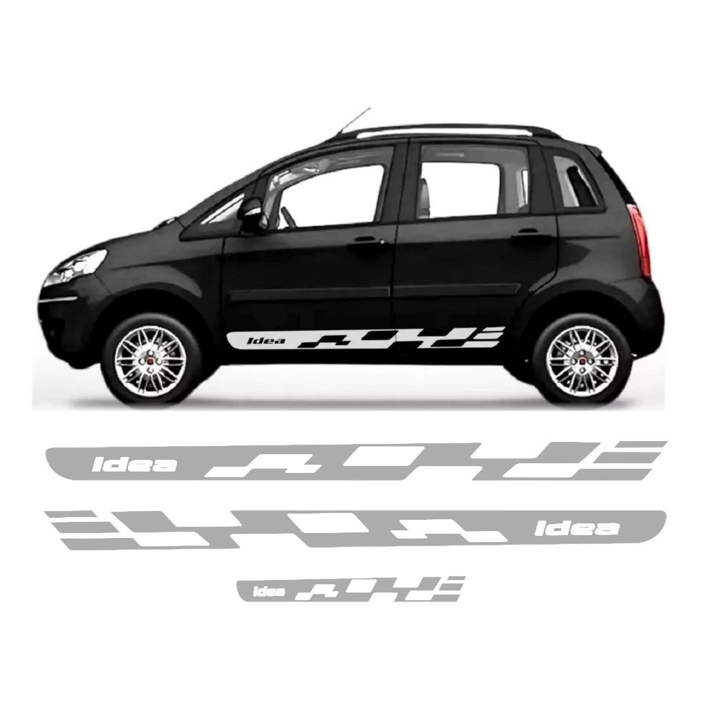 Kit 3 Adesivo Lateral Fiat Idea Faixa Acessórios Personalizado FT19