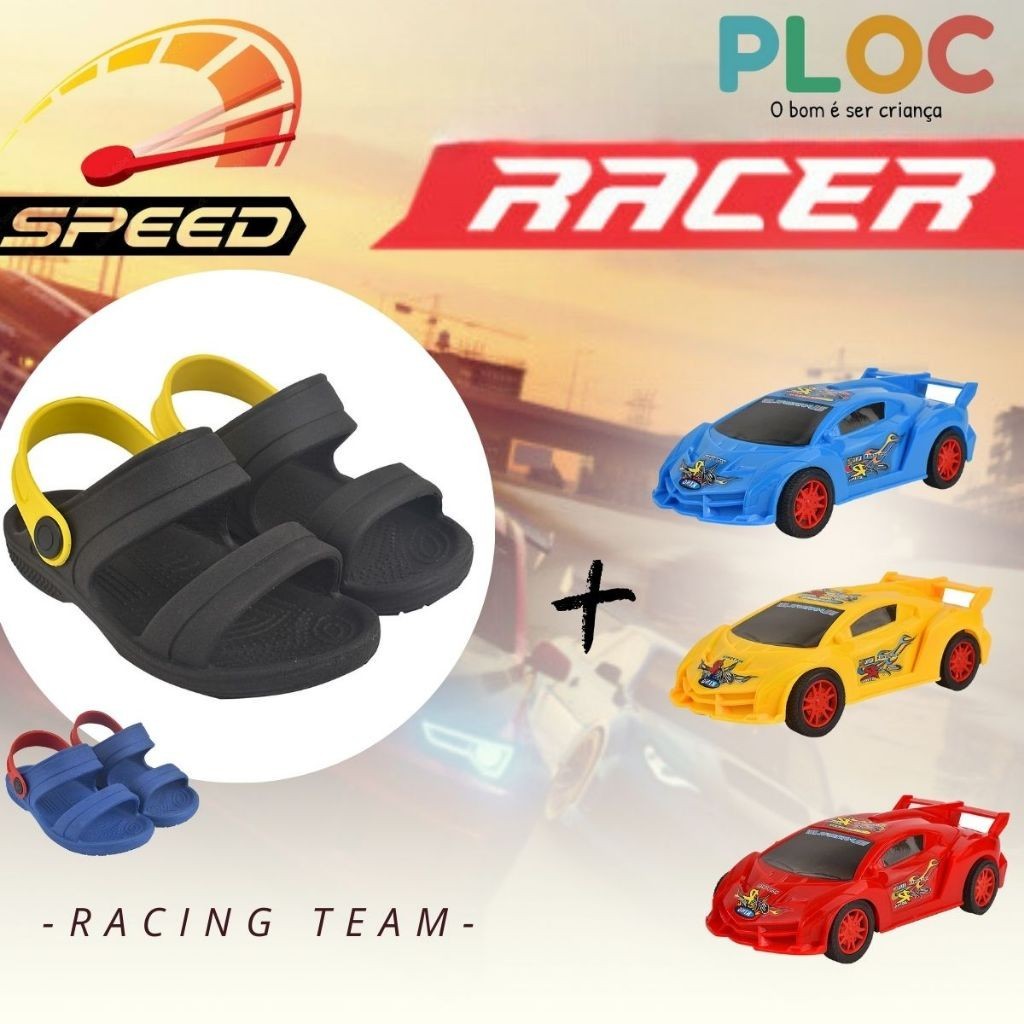Kit Ploc Racer: Papete Passeio Escola Papete Ploc + Carrinho RACER