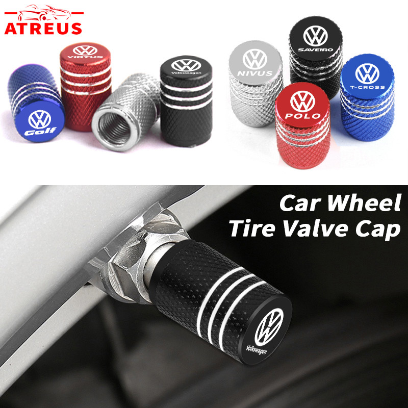 4 Unidades Tampas De Válvula De Pneu De Carro Volkswagen Válvulas Roda Tampa De Ar Da Haste Do Para VW Polo Golf Saveiro