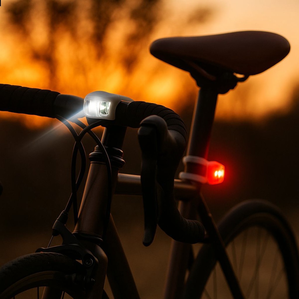Kit Sinalizador Farol E Lanterna Em Silicone Branco para bike bicicleta A85-b Acte Sports