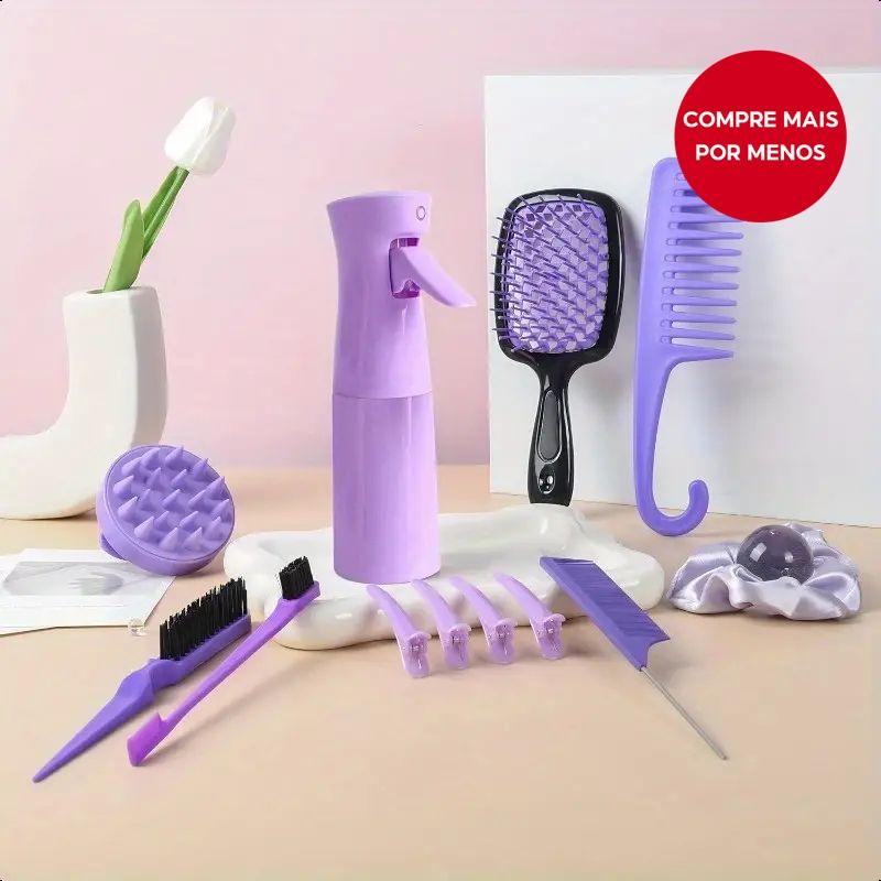 12pçs Escovas De Cabelo Pontiagudas Pente De Cauda Couro Cabeludo Massagem Shampoo Escova ...