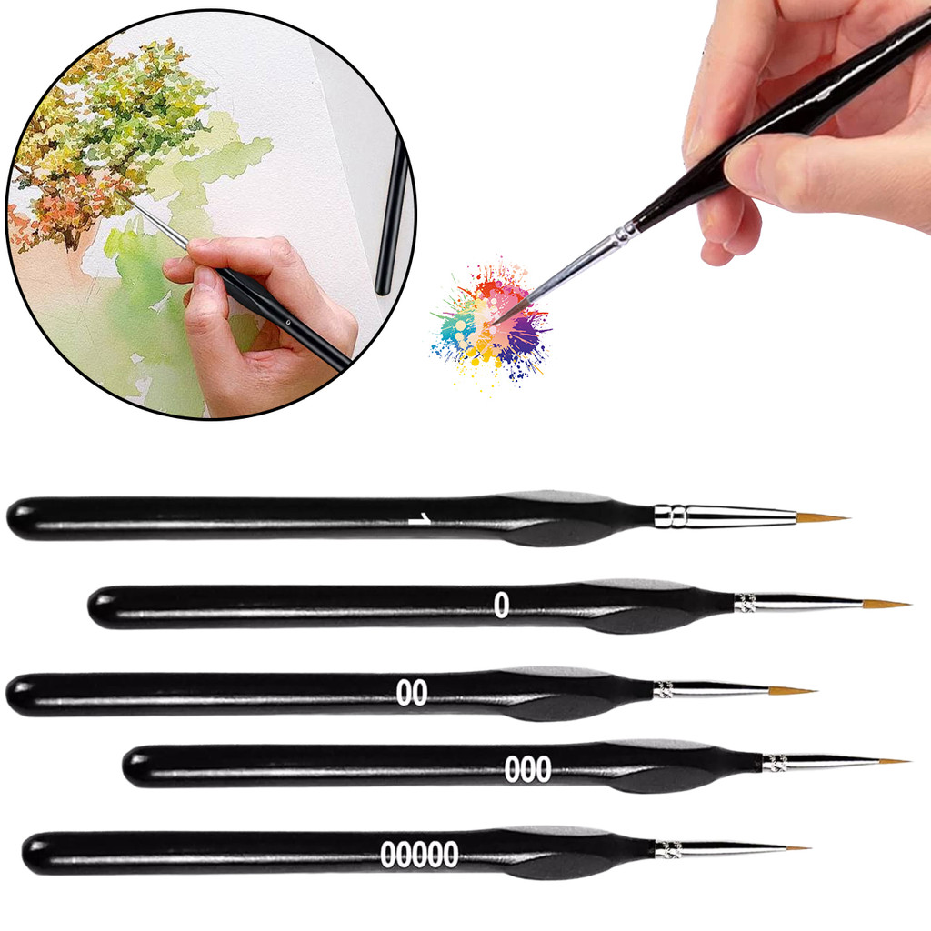 Kit De Pincéis De Pintura Em Miniatura Com Detalhes Ultrafinos , 5 Peças , Conjunto De Ferramentas Para Acrílico , Aquar em Oferta na Shopee