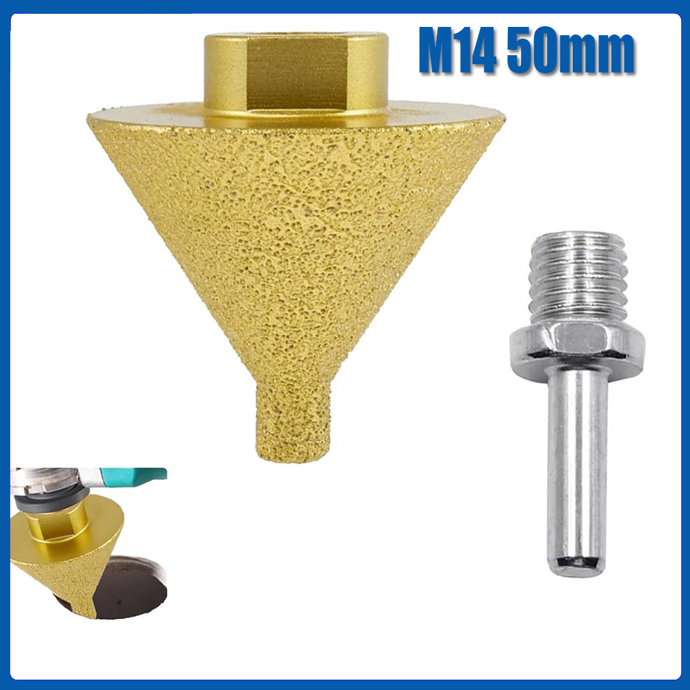 M14 50mm Broca de chanfro chanfrado diamantado para processamento de telha cerâmica / Mármore / Vidro Rebolo Cônico