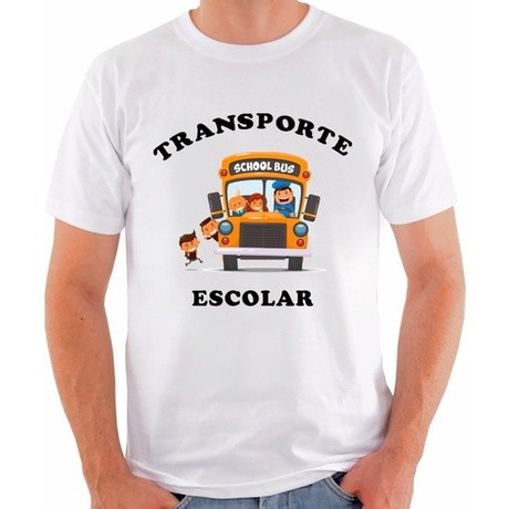 Linda Camiseta Unissex Profissões Transporte Escolar Mod 2 Premium