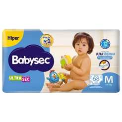 Fralda Babysec Galinha Pintadinha Ultrasec Hiper M com 68un