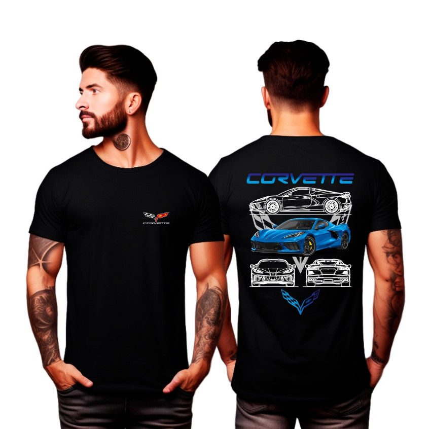 Camiseta Corvette 100% Algodão Unissex Lançamento