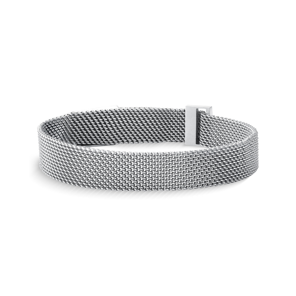 Pulseira Magnética de Malha de Aço Inoxidável Prata - Fashion Accessories