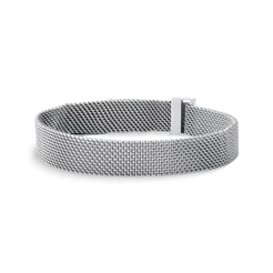 Pulseira Magnética de Malha de Aço Inoxidável Prata