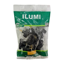 Pino Macho Gigante Angular Ilumi 2P 10A/250V Preto - Embalagem com 10 Unidades