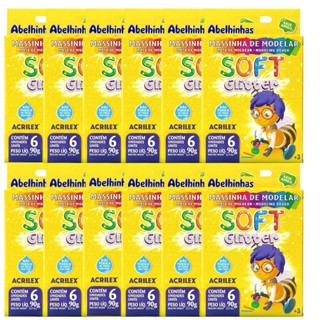 Massinha de Modelar Glitter 6 Cores Acrilex - Kit 12 Caixas em Oferta na Shopee