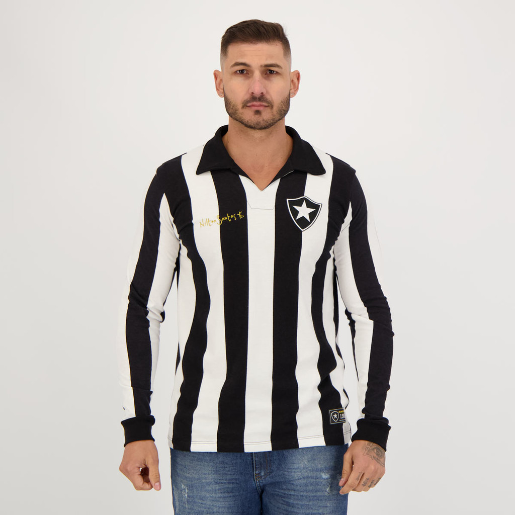 Camisa Botafogo Retrô Nilton Santos 1962 Manga Longa em Oferta na Shopee