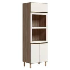 Paneleiro Torre Quente Duplo Maly N03 Carvalho/Off White - Mpozenato
