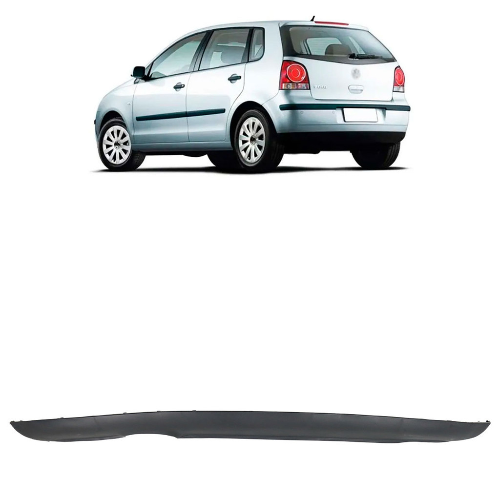 Spoiler Parachoque Traseiro Polo 2003 2004 2005 2006 Preto Texturizado