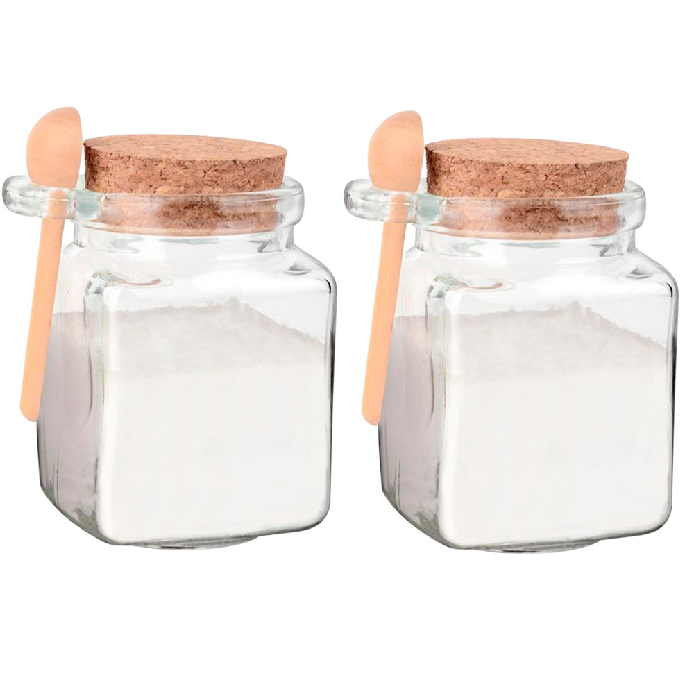 Conjunto de Potes Porta Tempero de Vidro com Colher 260mL 2 peças - Hauskraft em Oferta na Shopee