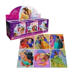 1x Mini Quebra-Cabeça de Madeira Sortido Disney Princesa Pais e Filhos Jogo Educacional Infantil