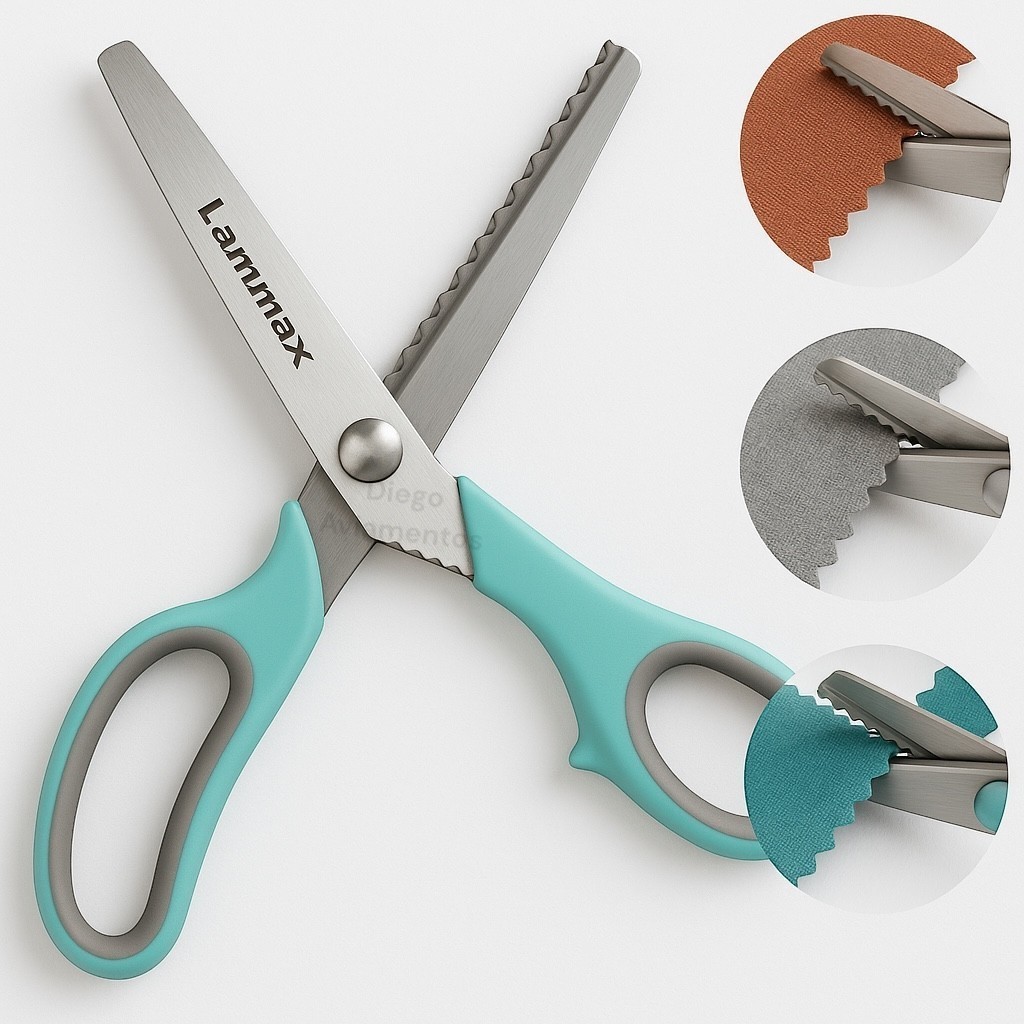 Tesoura De Picotar Escalope Lanmax Corte Arredondado Profissional Escalope Lanmax Papel Eva Tecido em Oferta na Shopee