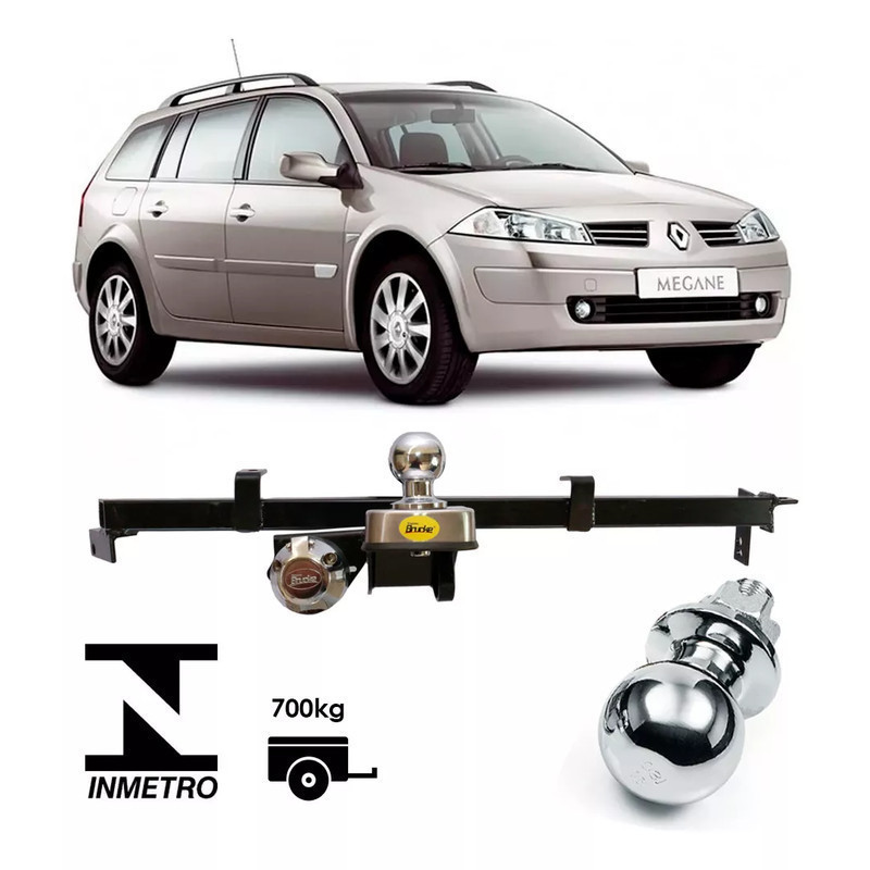 Engate de Reboque Renault Megane Grand Tour XTR 2010 2012 Fixo Rabicho em Aço Carbono 700Kg     bONS