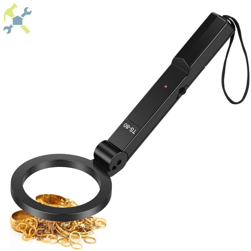 Detector De Metais Ouro Portátil Dobrável 360 ° Ferramenta De Detecção De Metal De Digitalização Com 2 Modos De Alarme S