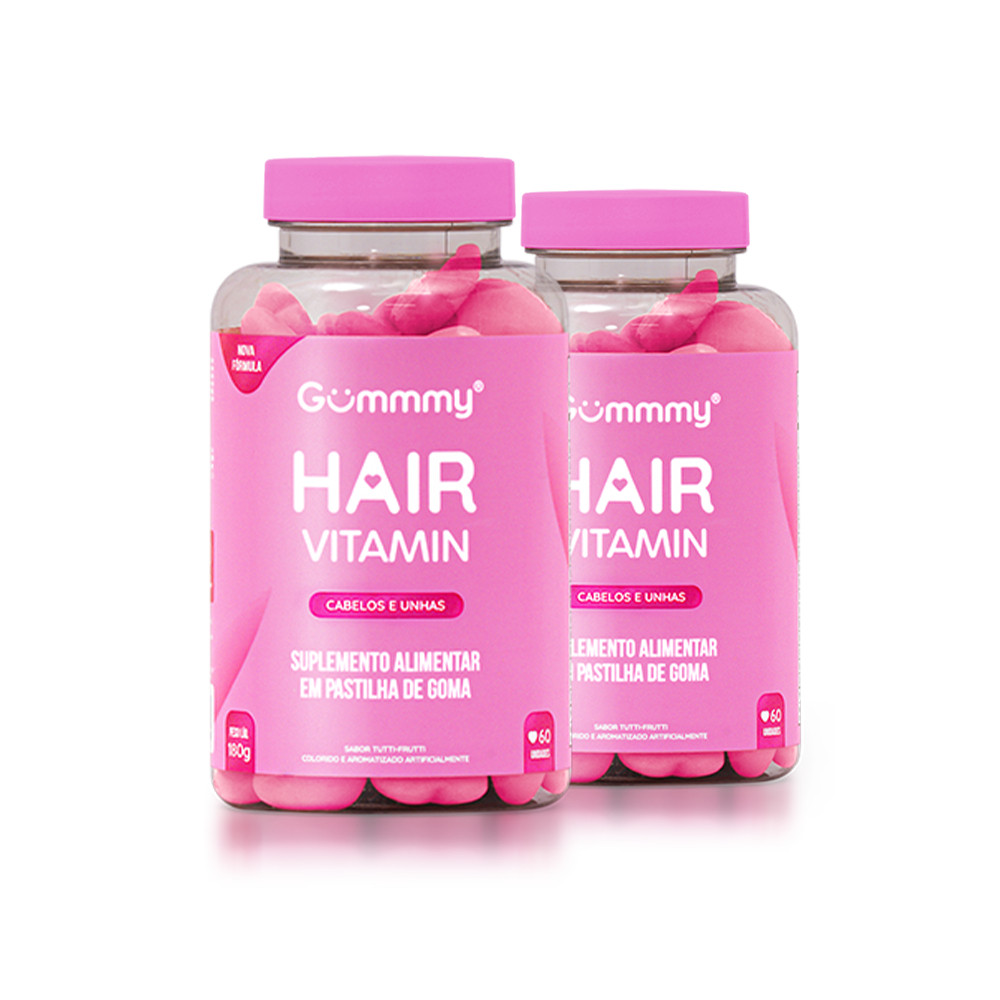 Kit 2 Gummy Hair Suplemento Vitamina Para Cabelo E Unhas Em Goma