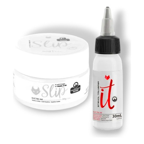 Vaselina Slip 90g + Tattoo Stencil Transfer IT 30ml Kit Electric Ink Original Profissional Para Tatuagem Anvisa Envio Já
