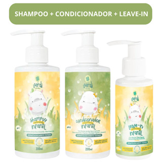 Shampoo + Condicionador Infantil Verdi Natural Extrato de Aloe Vera Camomila Pantenol 100% Natural em Oferta na Shopee