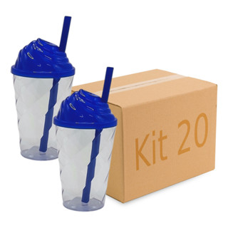 Kit 20 Copo Resistente 300ml Tampa Chantilly Atacado Varejo baladas bares restaurante buffet shows em Oferta na Shopee