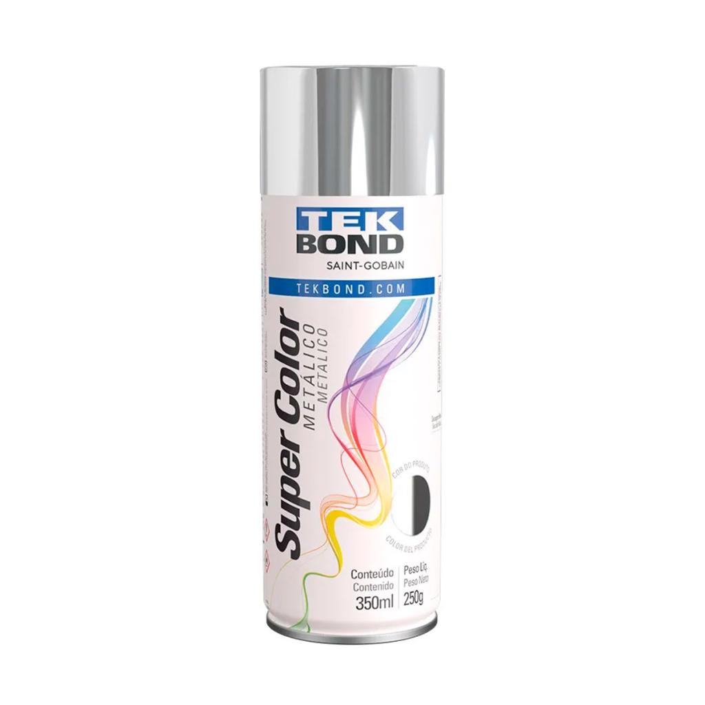 Tinta Spray Tek Bond Cromado Metálico 350ml