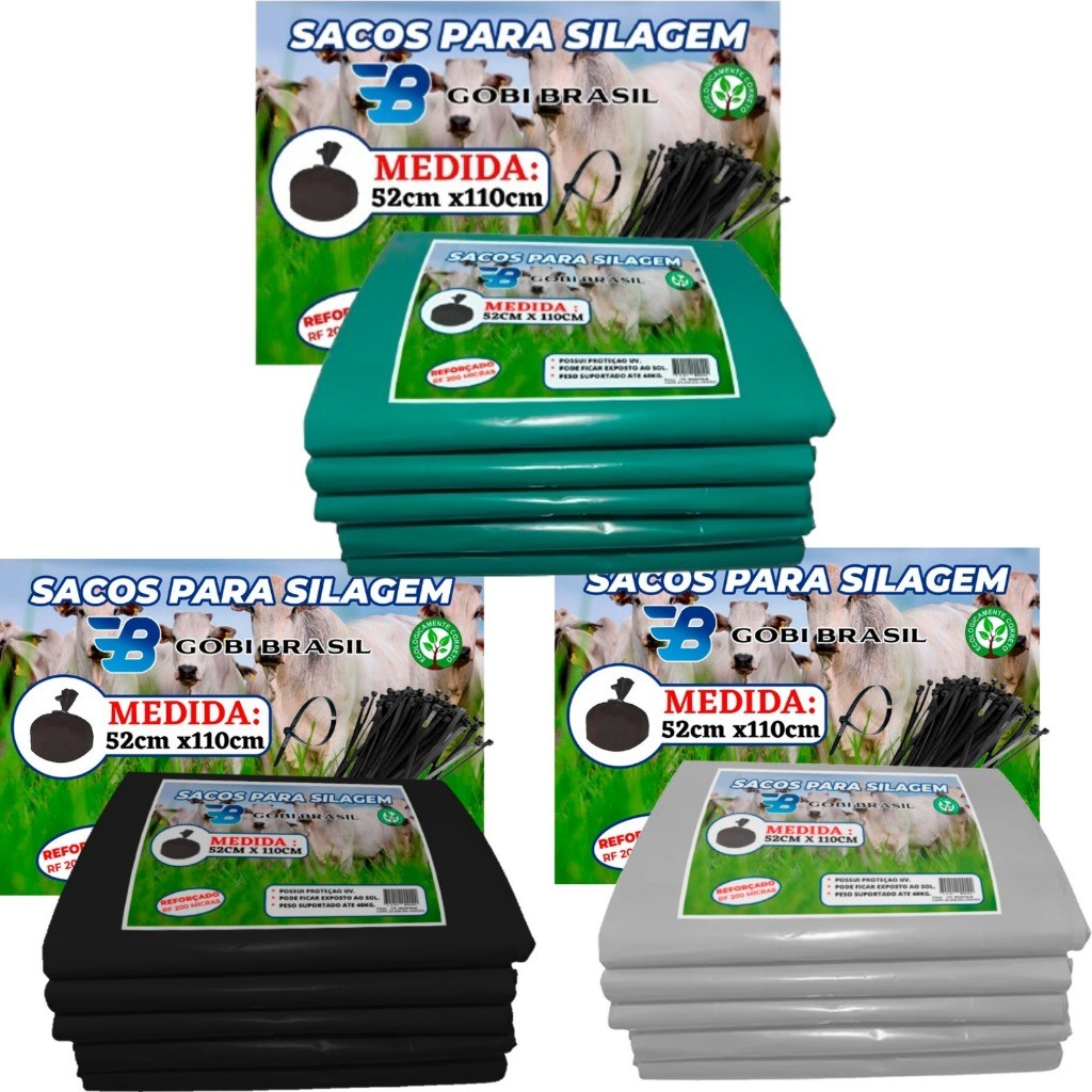 Queima de estoque ! Saco Para Silagem 52x110 Com Abraçadeiras Saco Reforçado Premiun em Oferta na Shopee
