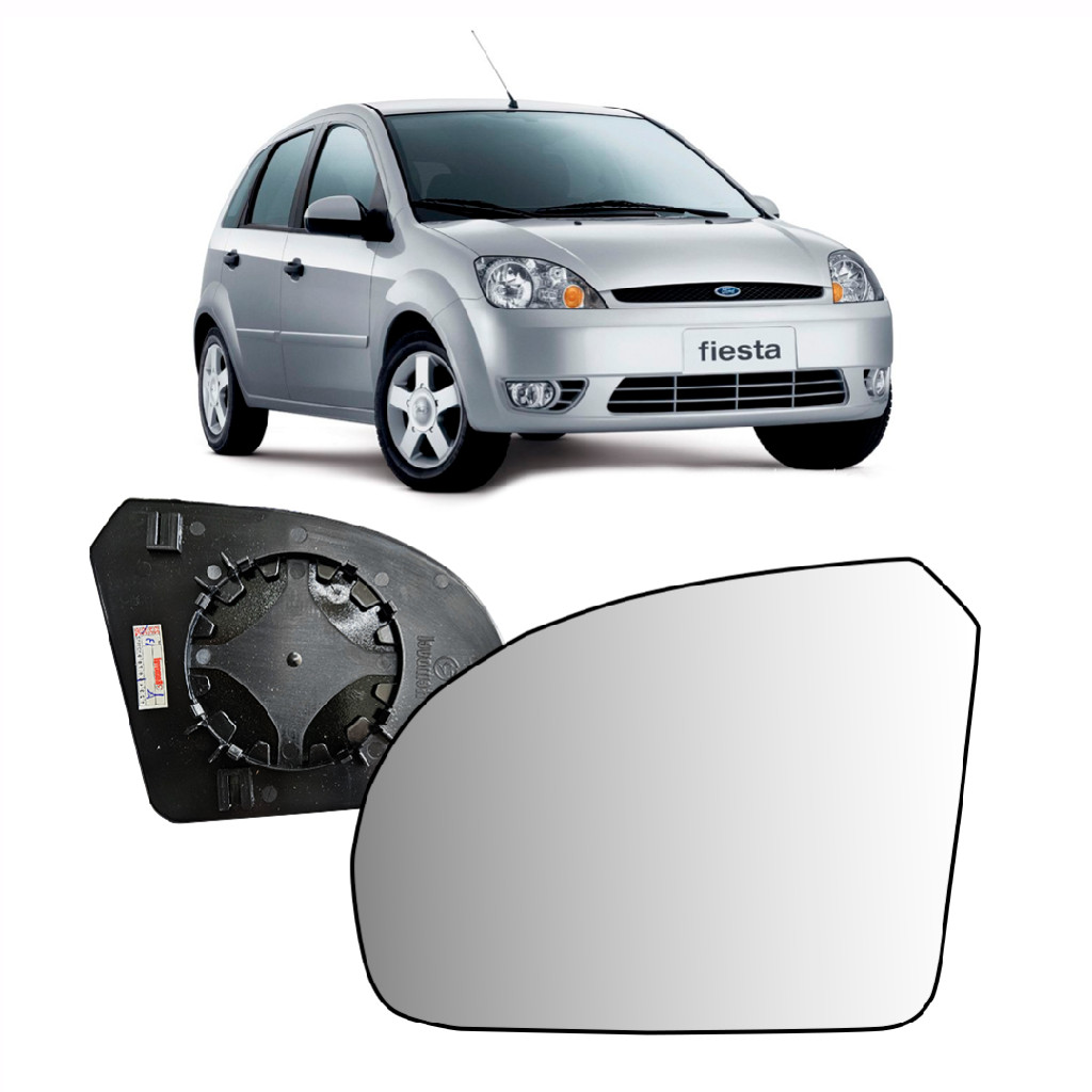 Lente Retrovisor Fiesta 03 04 05 06 07 Com base Esquerda