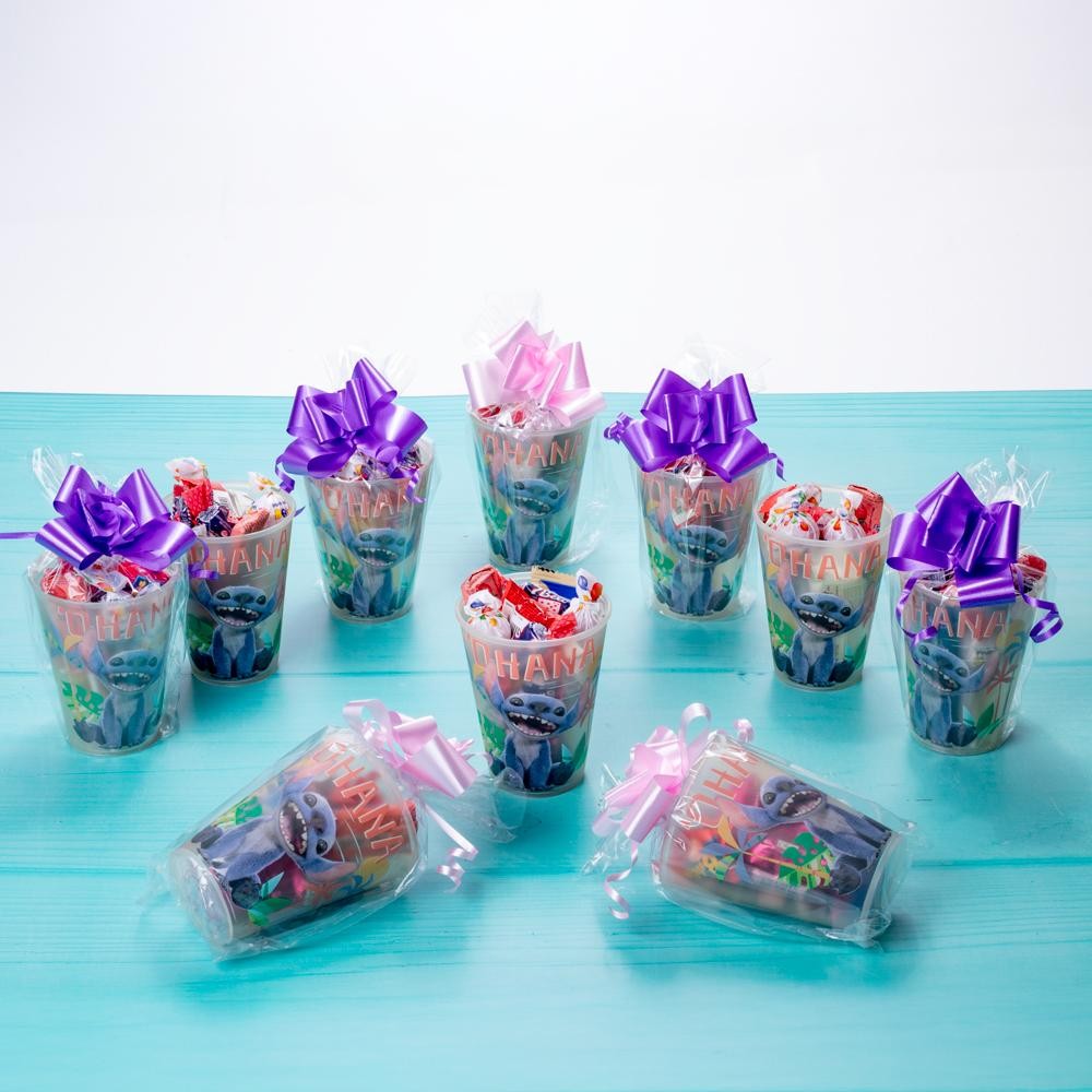 Kit 10 Copos Stitch Páscoa Ovos Caseiros Festa Lembrancinha Brinde Aniversário F