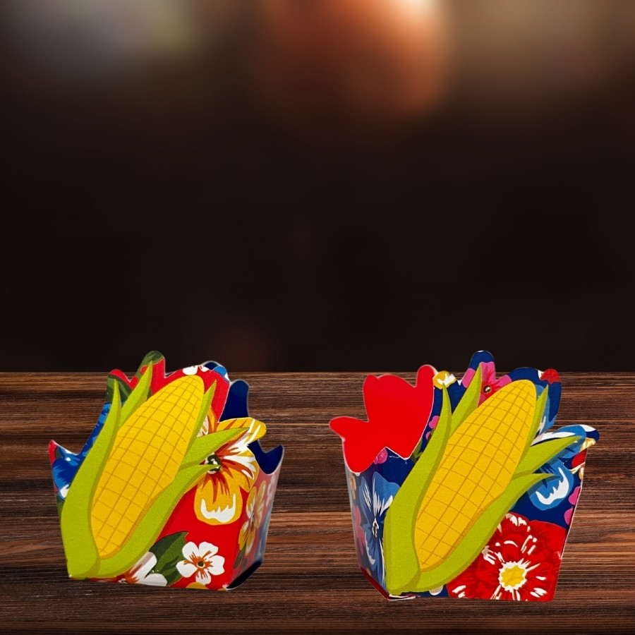 Forminha Cachepot - Milho Arraia Bao Demais - 4x4x4cm - 24 unidades - Cromus - Rizzo - Home & Living