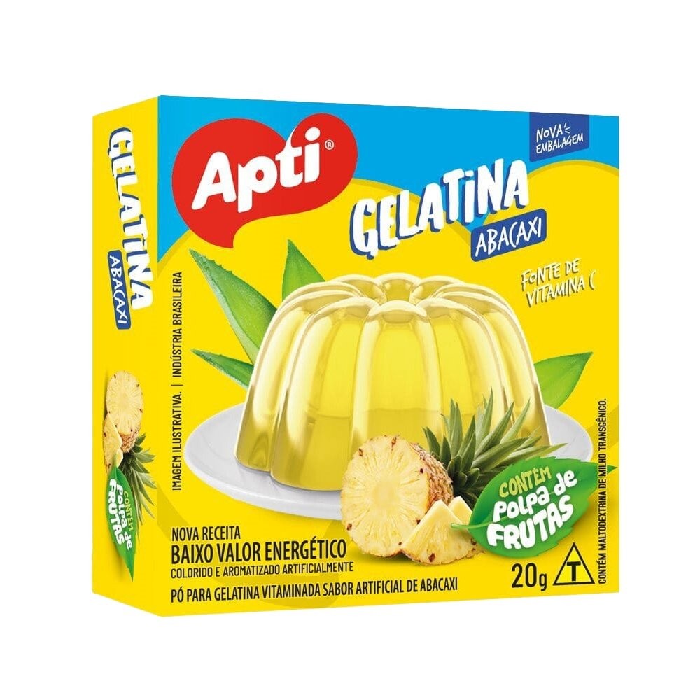 Gelatina Apti Abacaxi 20g  - Embalagem com 18 Unidades - Food & Beverages