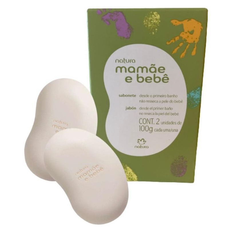 Caixa com 2 Sabonetes em Barra Mamãe e Bebê Natura 100g