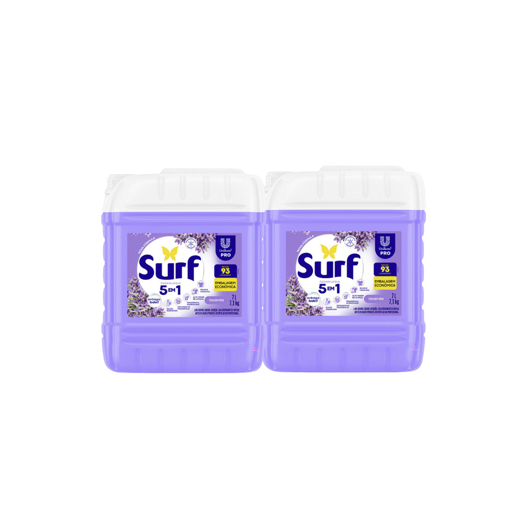 Kit 2und Lava Roupas Líquido Lavanda Profissional Surf 7L em Oferta na Shopee