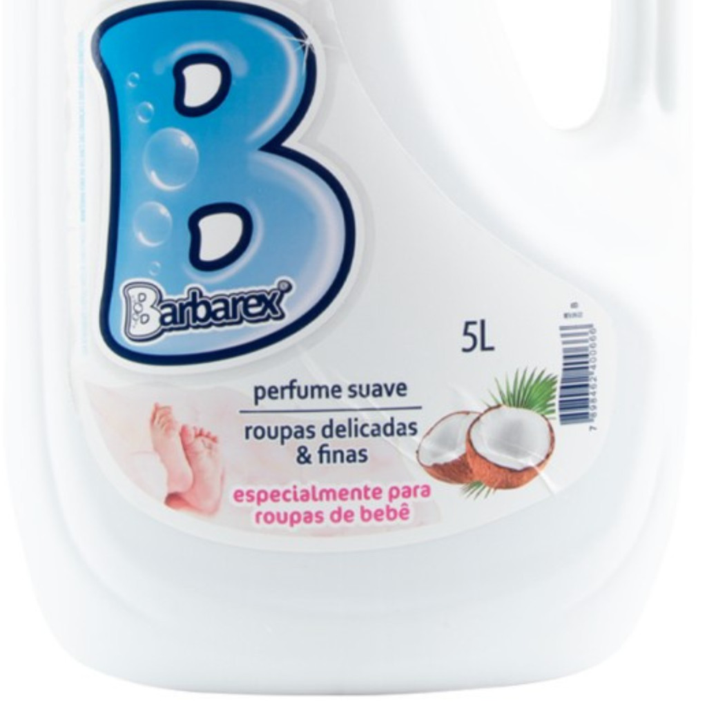 Detalhes do Lava Roupas Economico Bebe Sabão Líquido Coco Barbarex 5 Lts