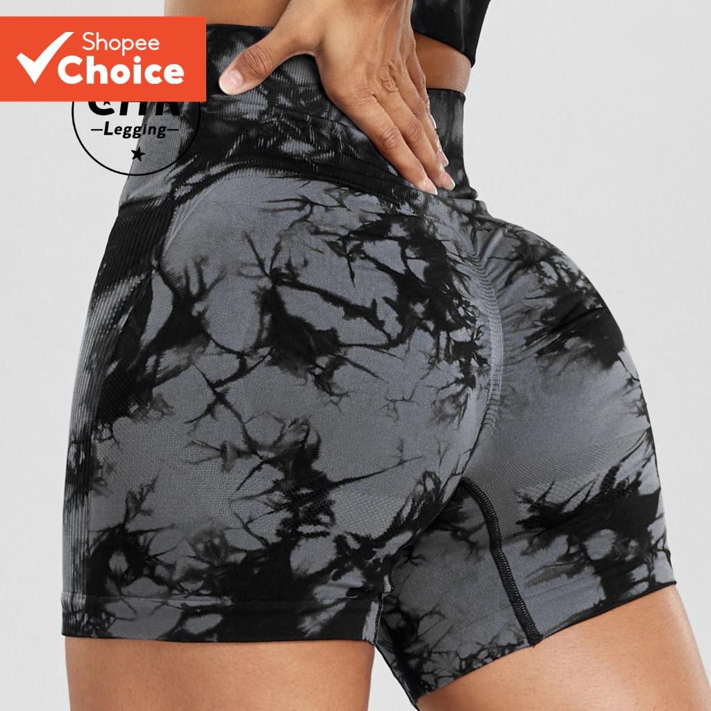 CHR Women's Tie-Dye Calções Impressos Sem Costura De Ginástica Exercício Fitness Ciclismo ...