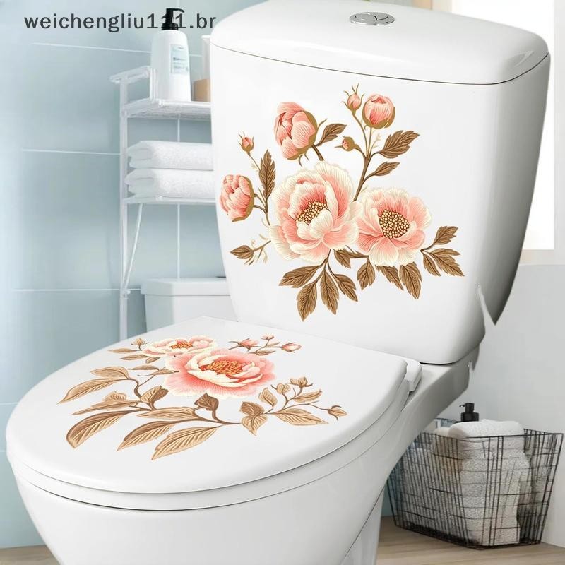# weicheng 2 Folhas De Adesivo De Banheiro , Moderno E Minimalista , Padrão De Flor , Pinturas Autoadesivas Para Decoraç