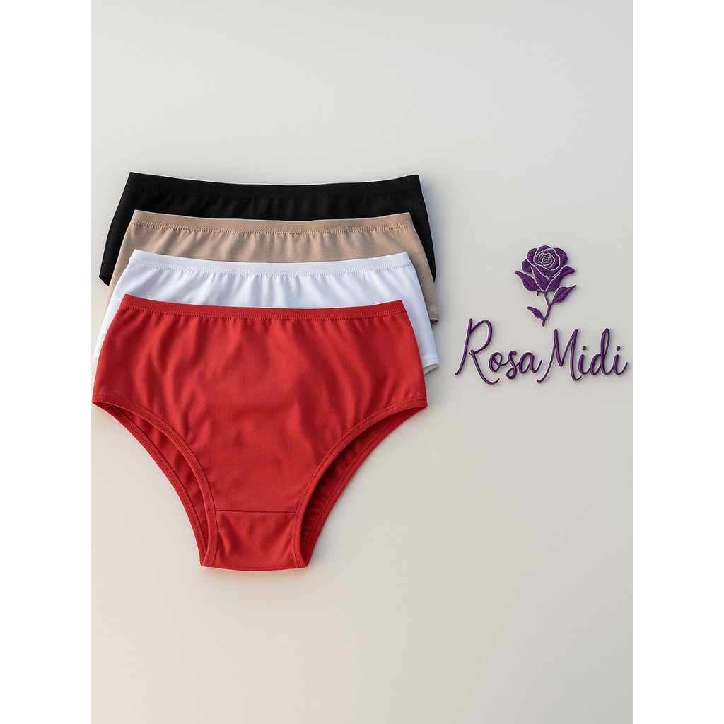 Kit 3 Unidades Calcinha Plus Size de Algodão Sortidas e Confortáveis