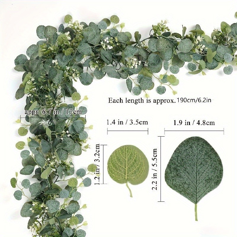 Planta Artificial de Vinha de Eucalipto Verde Pendurada para Decoração de Casamento, Jardim e Festa em Casa 99P — imagem 2 de 2