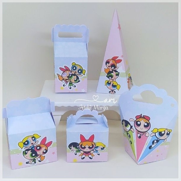 KIT FESTA MENINAS SUPER PODEROSAS - PEGUE MONTE- CAIXINHAS PERSONALIZADAS - LEMBRANCINHAS INFANTIL