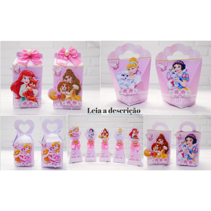 Kit Festa Personalizados Princesas  Disney -Lembrancinhas Caixinhas para festas PEGUE E MONTE