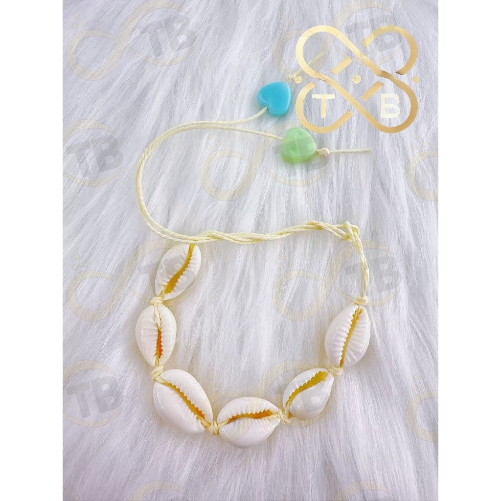 TB Acessórios Moda KIT Conjunto de Choker e Pulseira Búzios 2 Peças Tendência Verão Naturais Concha