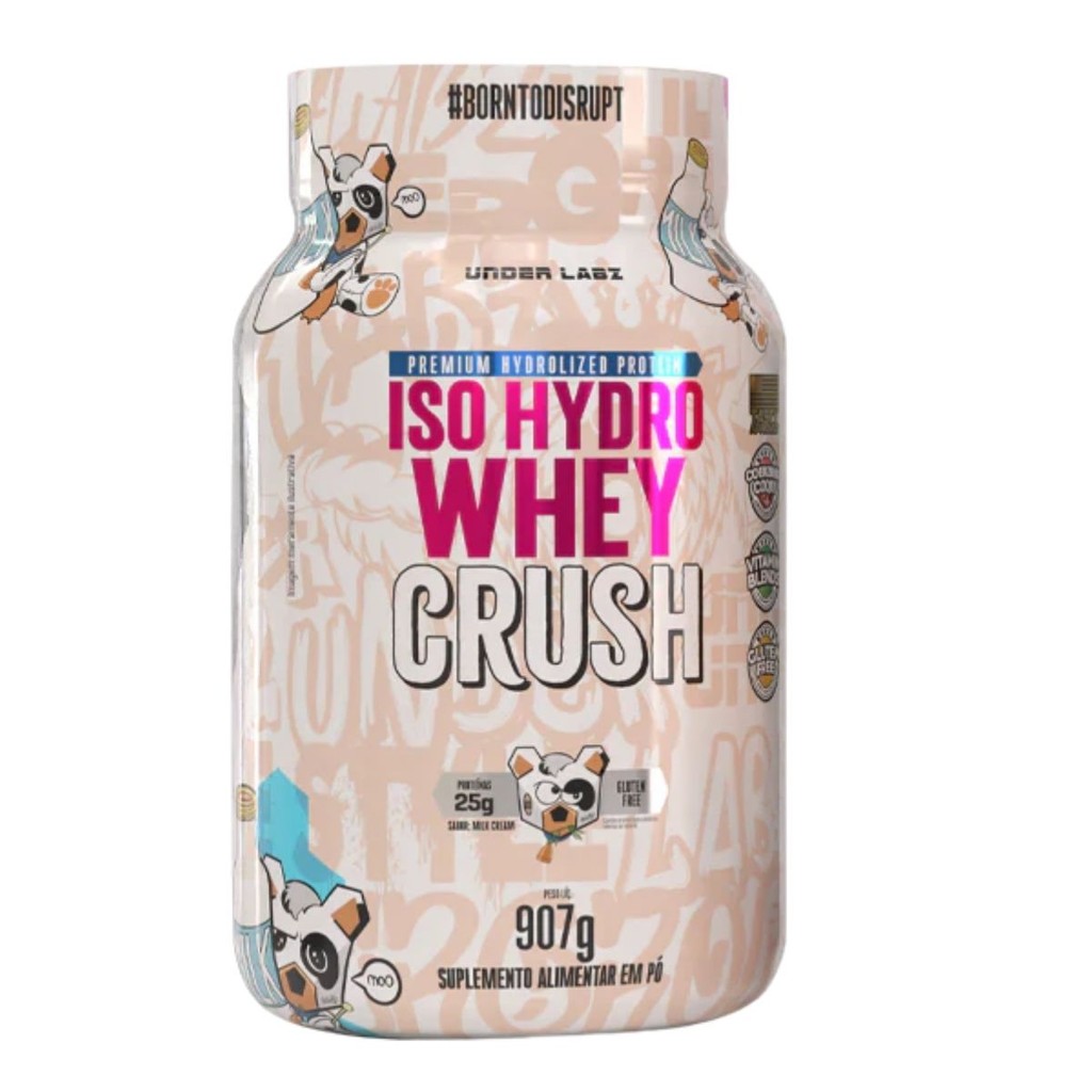 IsoHydro Whey Crush Pote 907g Under Labz Milk Cream em Oferta na Shopee